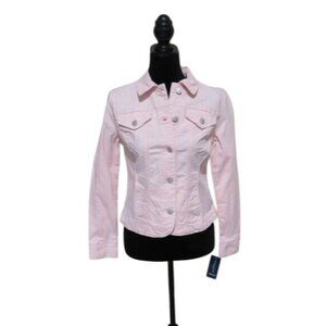 Charter Club light Pink Rose Blush Petite Small Jean Jacket brand NWT